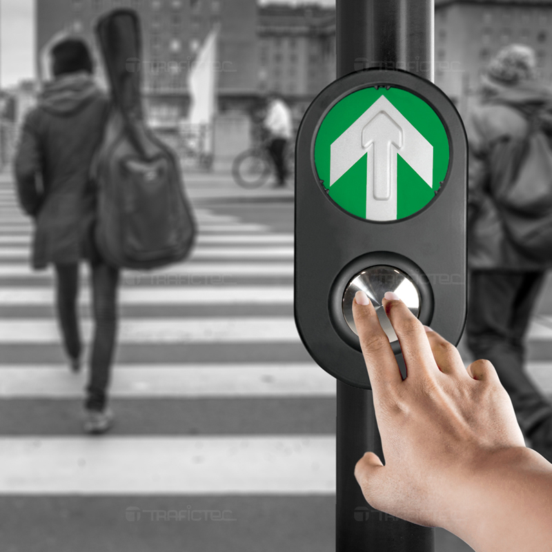 Botón Activador Peatonal de acero inoxidable Para Controladores Industriales Chooser y Paseguro