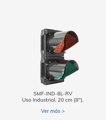 Semáforo LED para uso industrial con lámpara de 20 cm (8") de diámetro