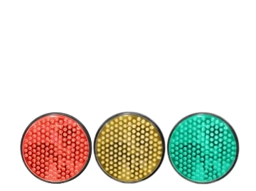 12L-RAV: Lámpara LED Vial 30 cm (12") Rojo, ámbar y verde sólidos. 80 a 135 VCA. IP65.