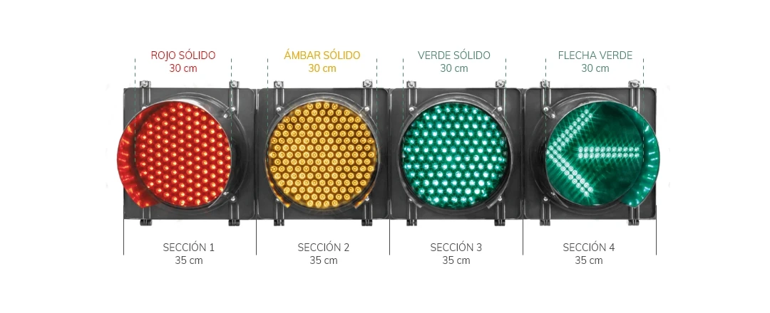 Semáforo LED Preventivo con Panel Solar