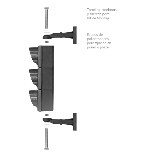 Semáforo LED Industrial Rojo-Ámbar-Verde 10 cm. - SMF-IND-12L-XF