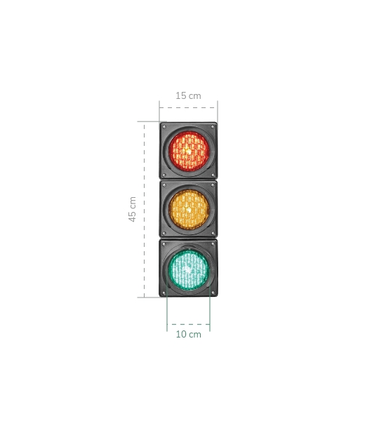 Semáforo LED Industrial Rojo-Ámbar-Verde 10 cm. - SMF-IND-12L-XF