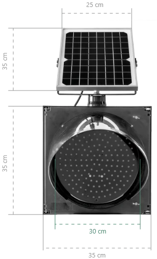 Semáforo LED Preventivo con Panel Solar